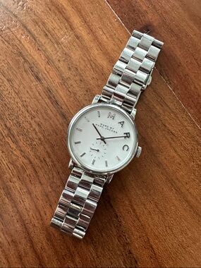 Marc by Marc Jacobs Silver Stainless Steel Men's Watch with White Dial